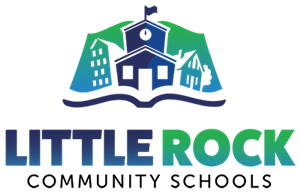 Blue and green Little Rock Community Schools Logo